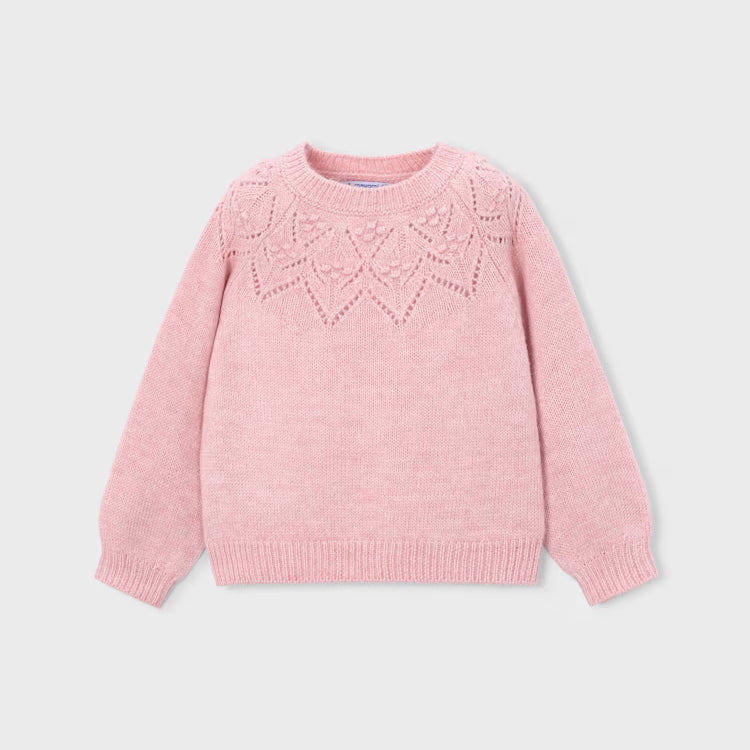 MAYORAL OPENWORK SWEATER - LIGHT PINK
