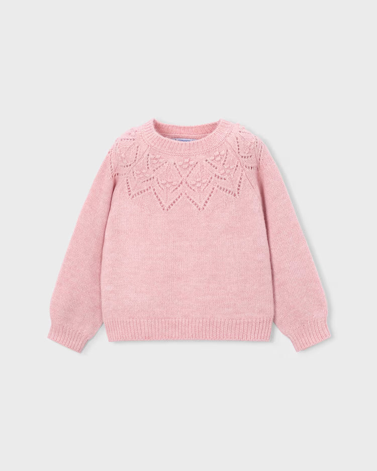 MAYORAL OPENWORK SWEATER - LIGHT PINK