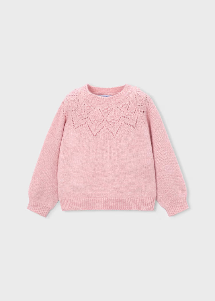 MAYORAL OPENWORK SWEATER - LIGHT PINK