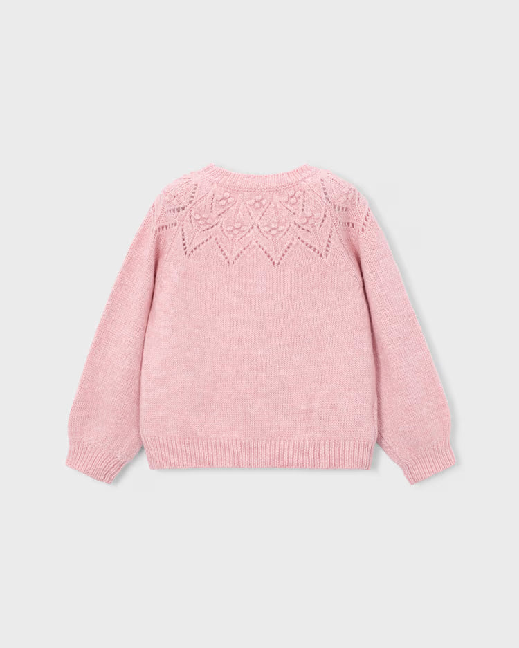MAYORAL OPENWORK SWEATER - LIGHT PINK