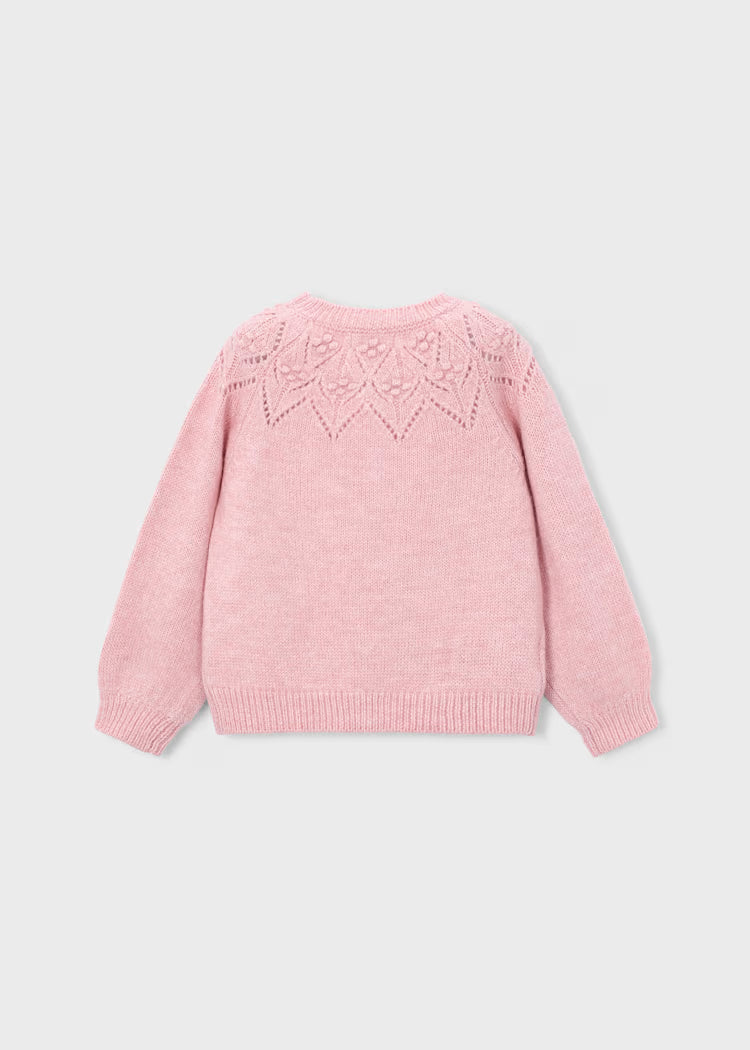 MAYORAL OPENWORK SWEATER - LIGHT PINK