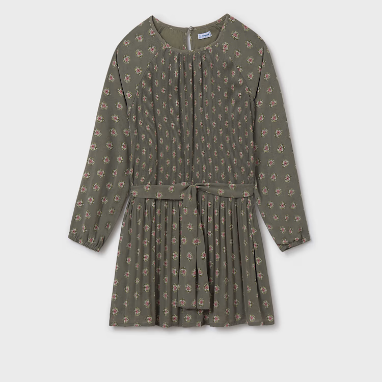 MAYORAL PLEAT DRESS - KHAKI
