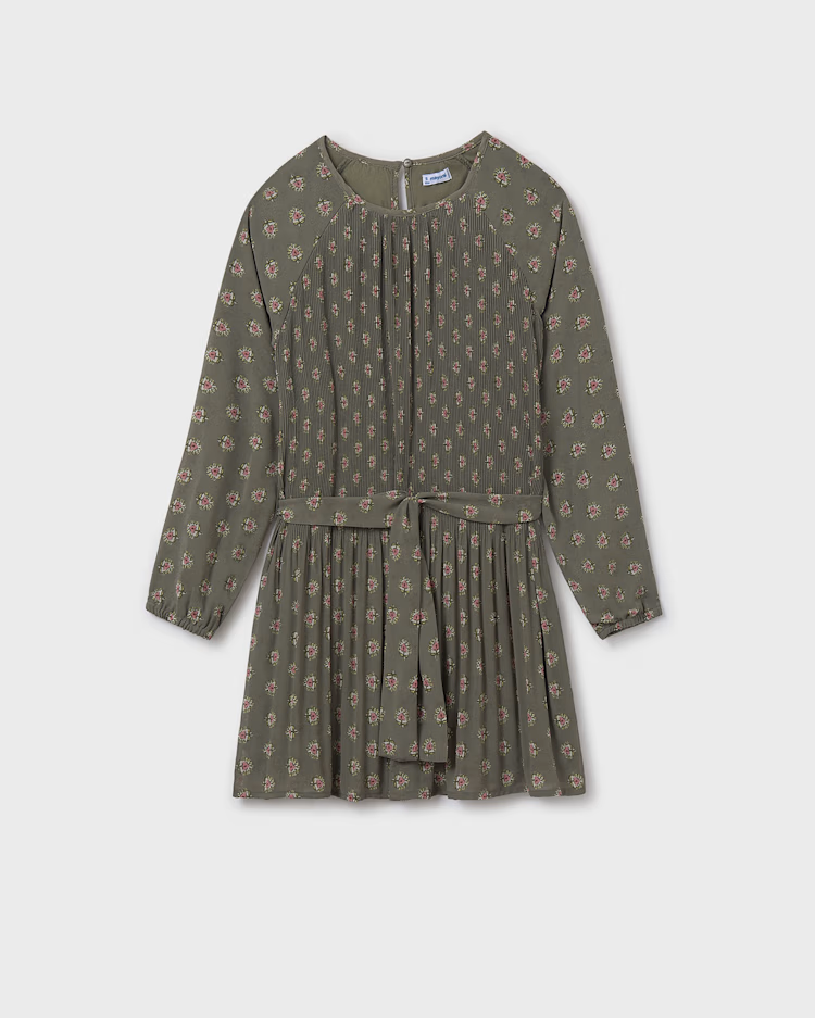 MAYORAL PLEAT DRESS - KHAKI