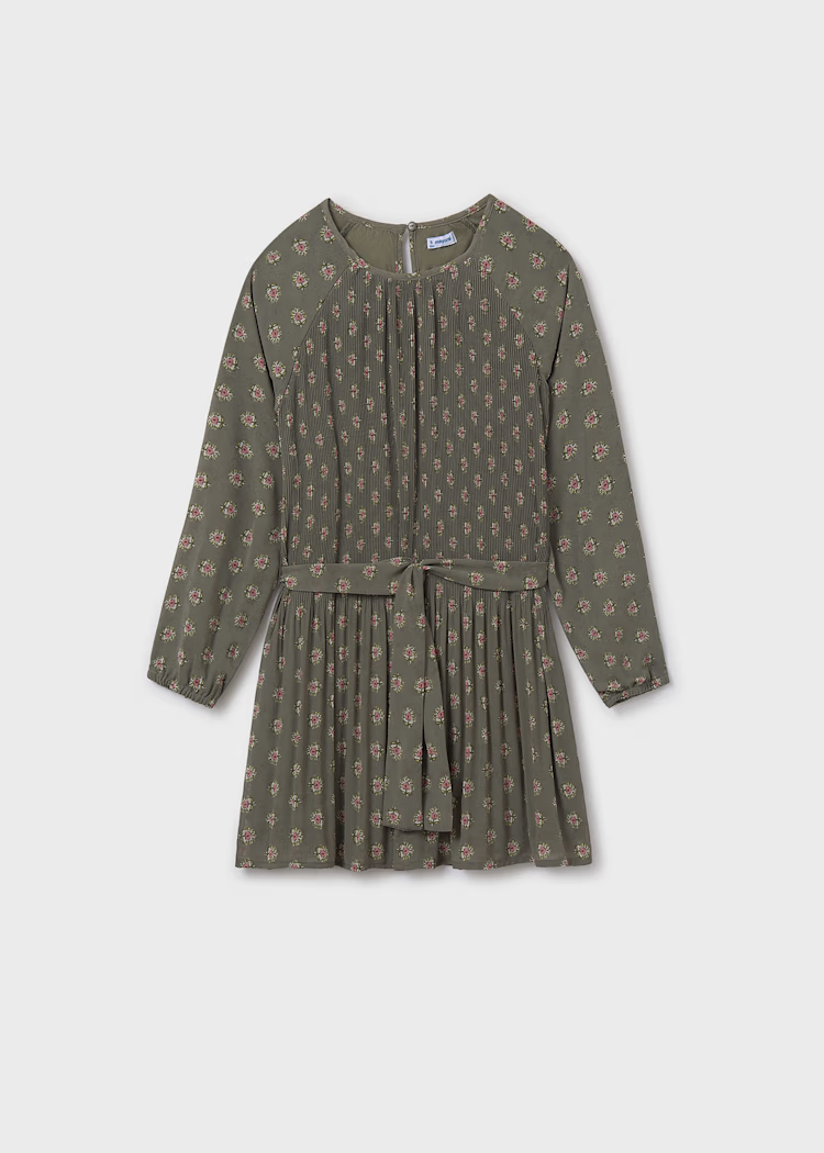 MAYORAL PLEAT DRESS - KHAKI