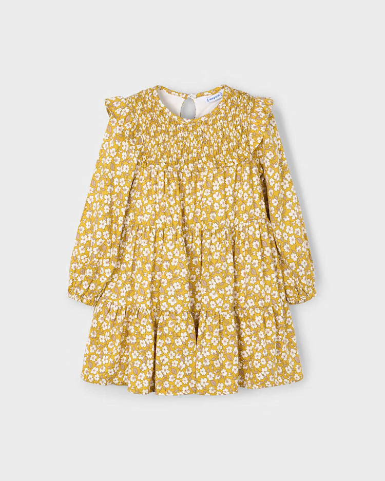 MAYORAL PRINTED DRESS - MUSTARD