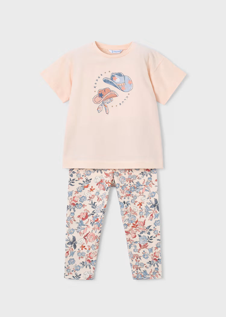 MAYORAL PRINTED LEGGING SET - SALMON