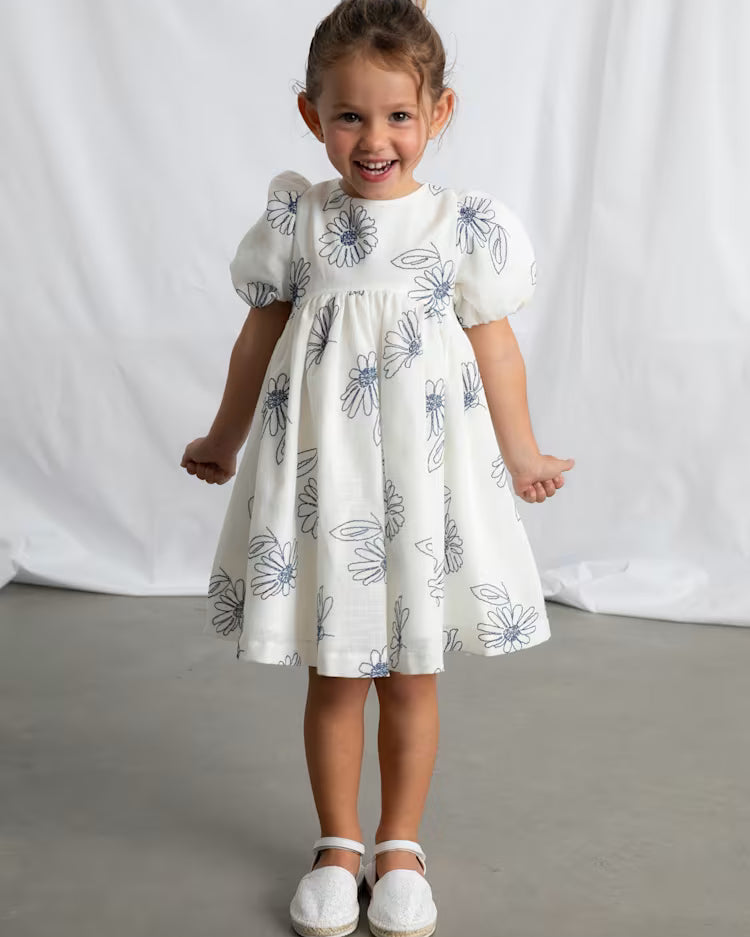 MAYORAL PUFF SLEEVE DRESS - NATURAL