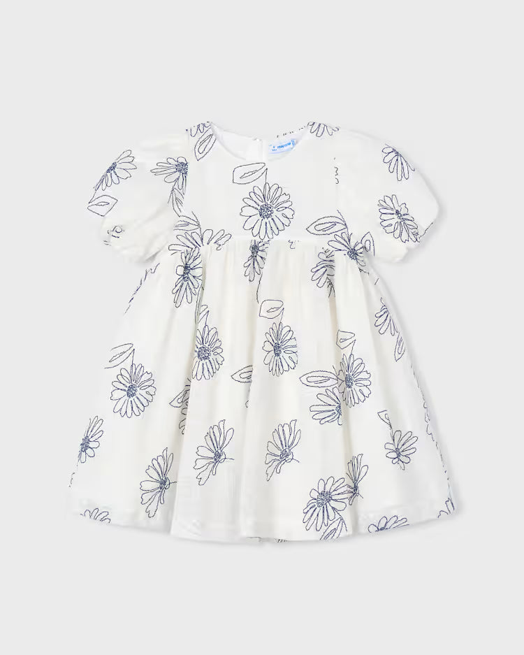 MAYORAL PUFF SLEEVE DRESS - NATURAL