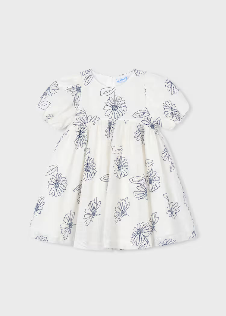 MAYORAL PUFF SLEEVE DRESS - NATURAL