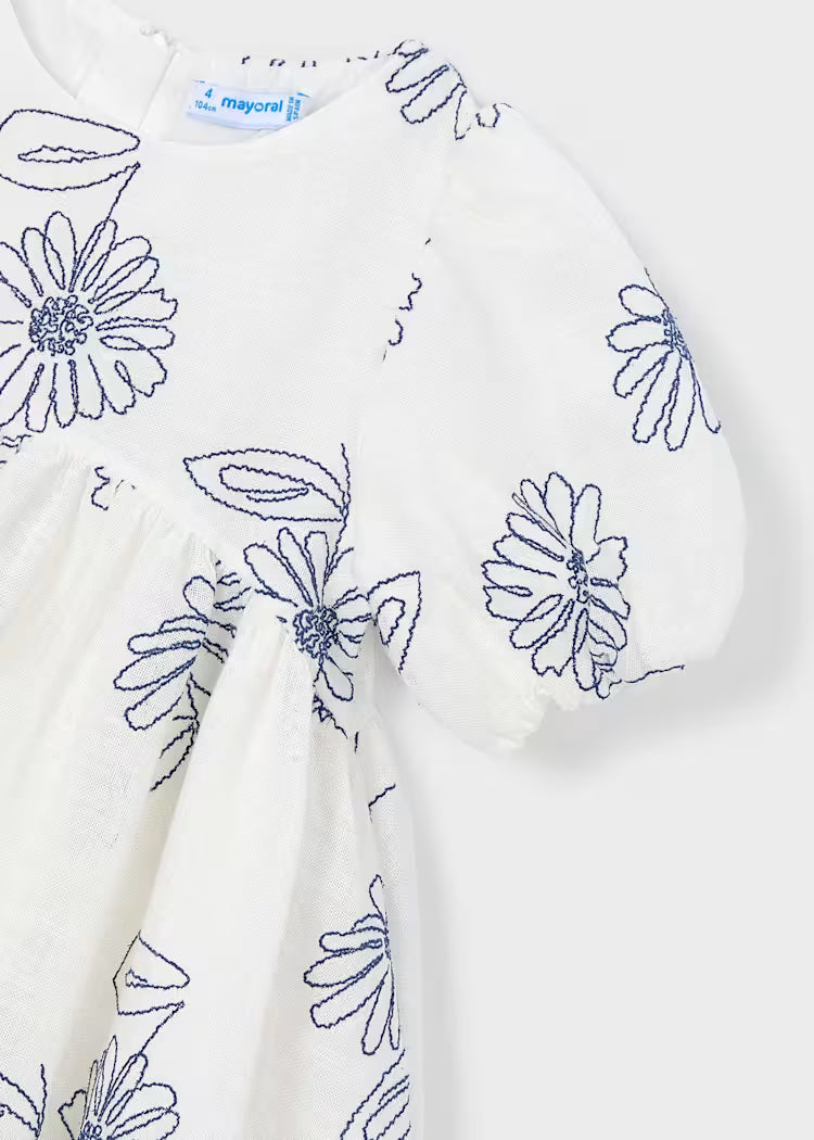 MAYORAL PUFF SLEEVE DRESS - NATURAL