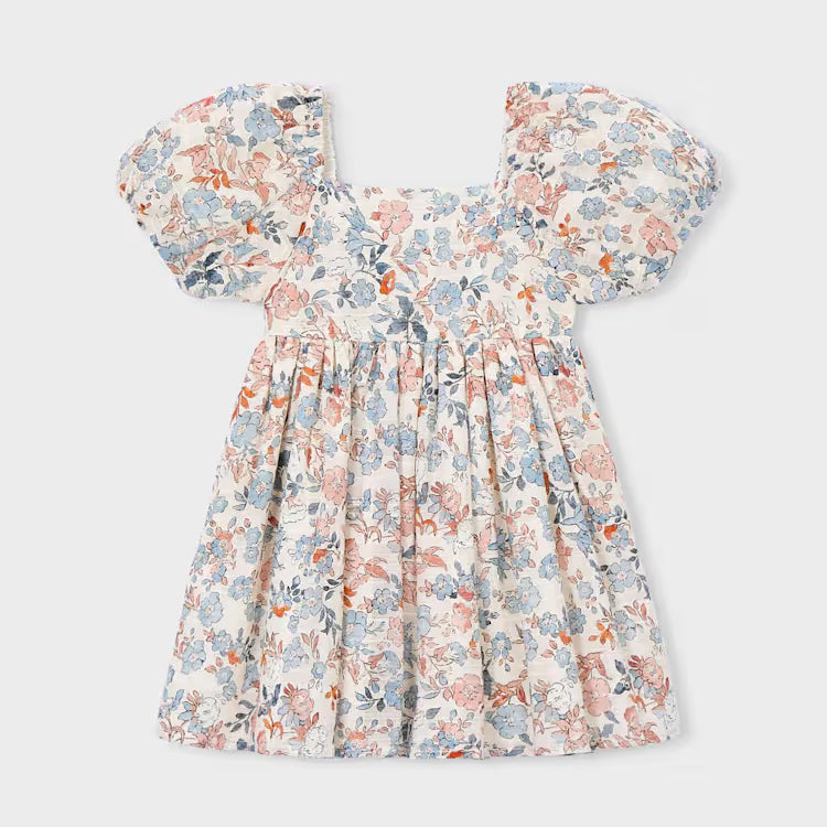 MAYORAL PRINTED DRESS - SALMON