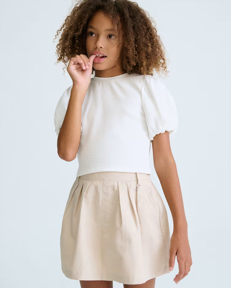 MAYORAL PUFF SLEEVE TEE - NATURAL