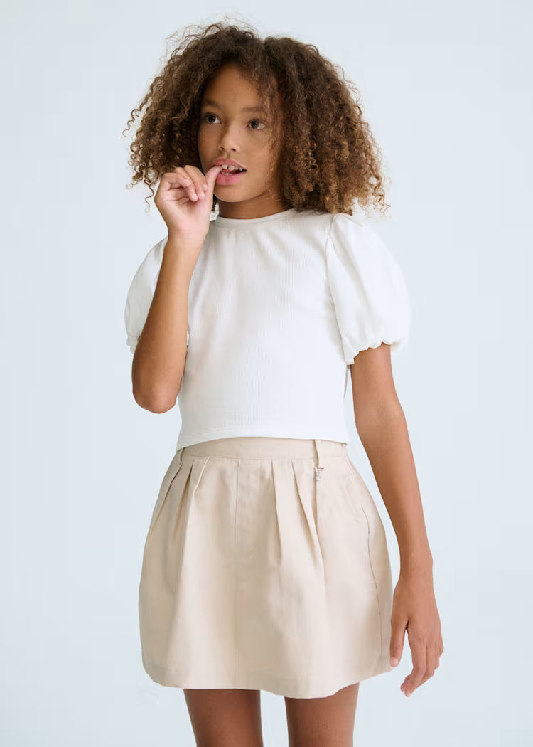 MAYORAL PUFF SLEEVE TEE - NATURAL