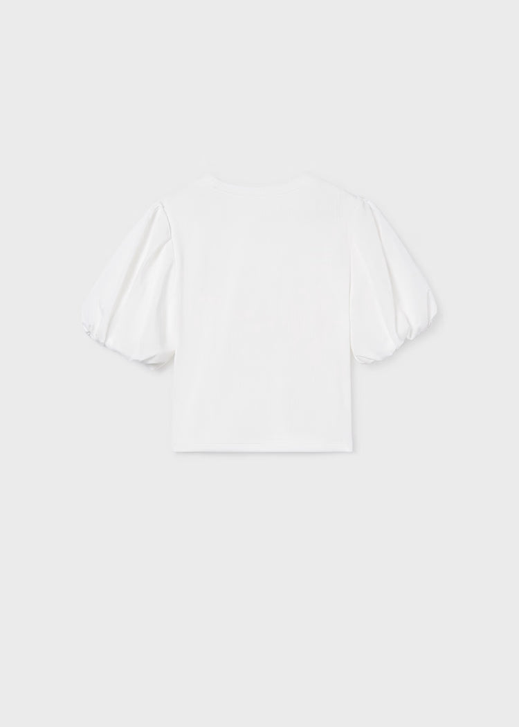 MAYORAL PUFF SLEEVE TEE - NATURAL