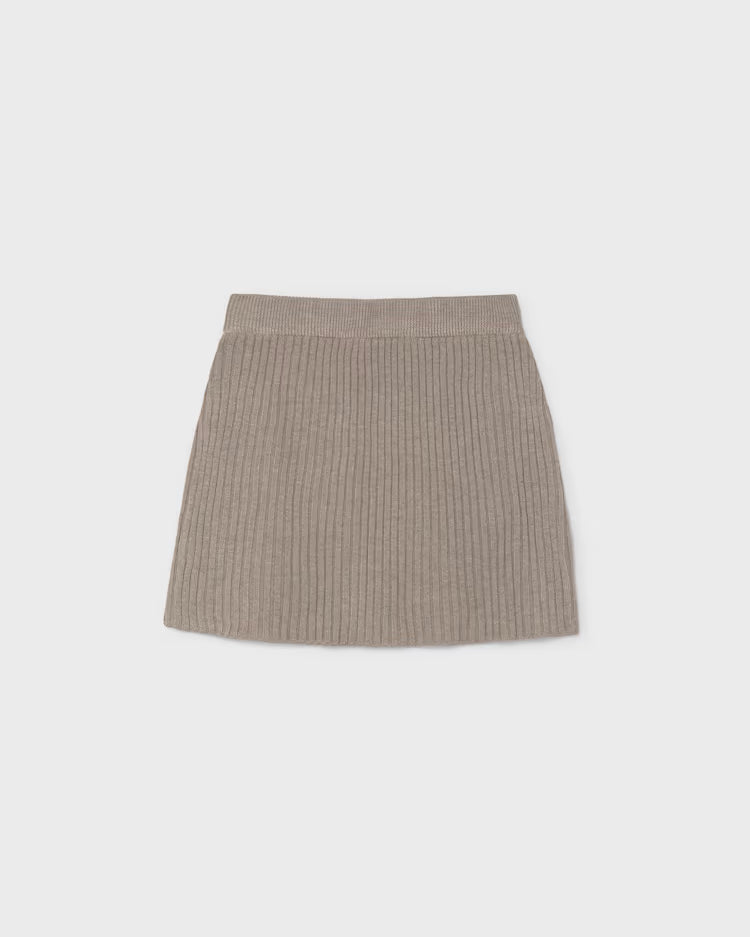 MAYORAL RIBBED KNIT SKIRT - TAUPE