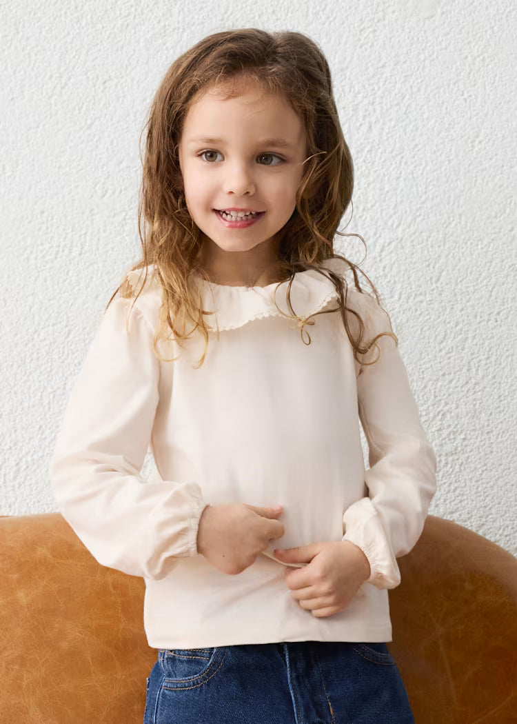MAYORAL LS RUFFLED NECKLINE - SOY