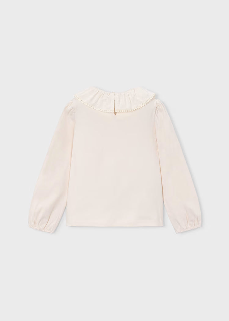 MAYORAL LS RUFFLED NECKLINE - SOY