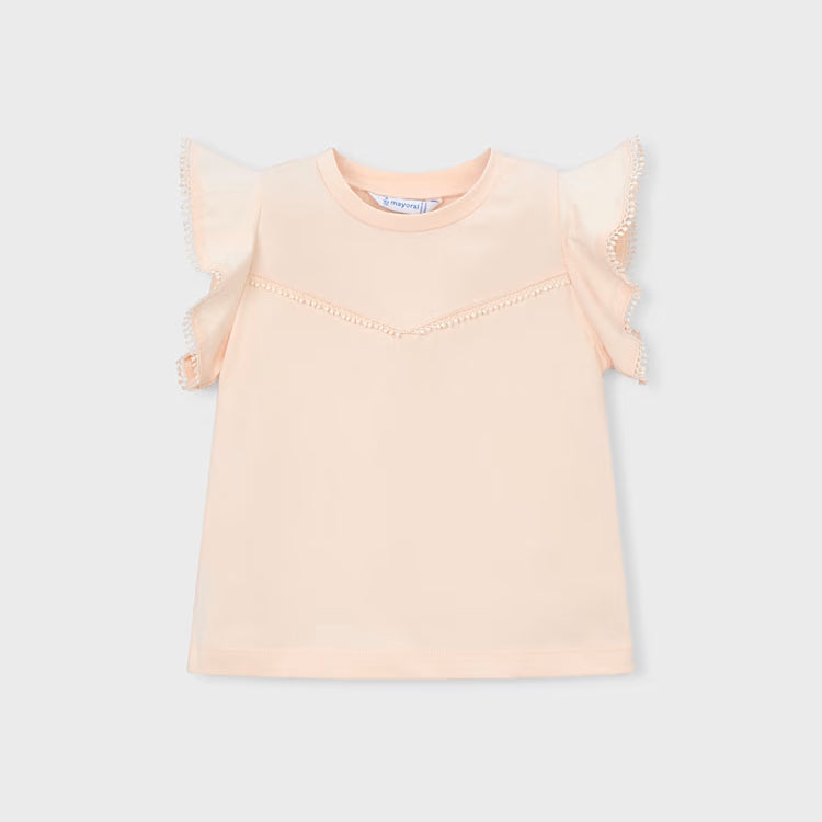 MAYORAL RUFFLED T SHIRT - SALMON