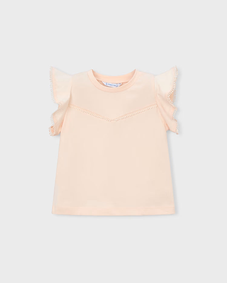 MAYORAL RUFFLED T SHIRT - SALMON