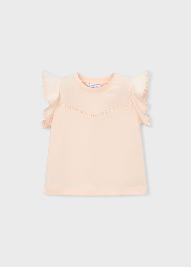 MAYORAL RUFFLED T SHIRT - SALMON