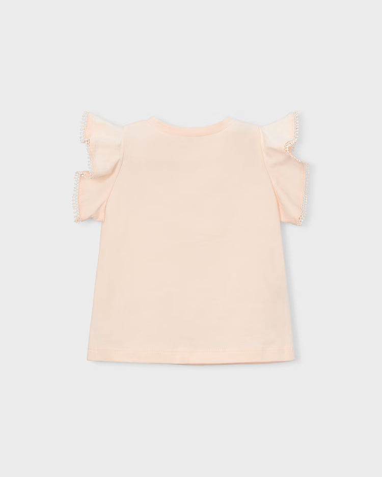 MAYORAL RUFFLED T SHIRT - SALMON