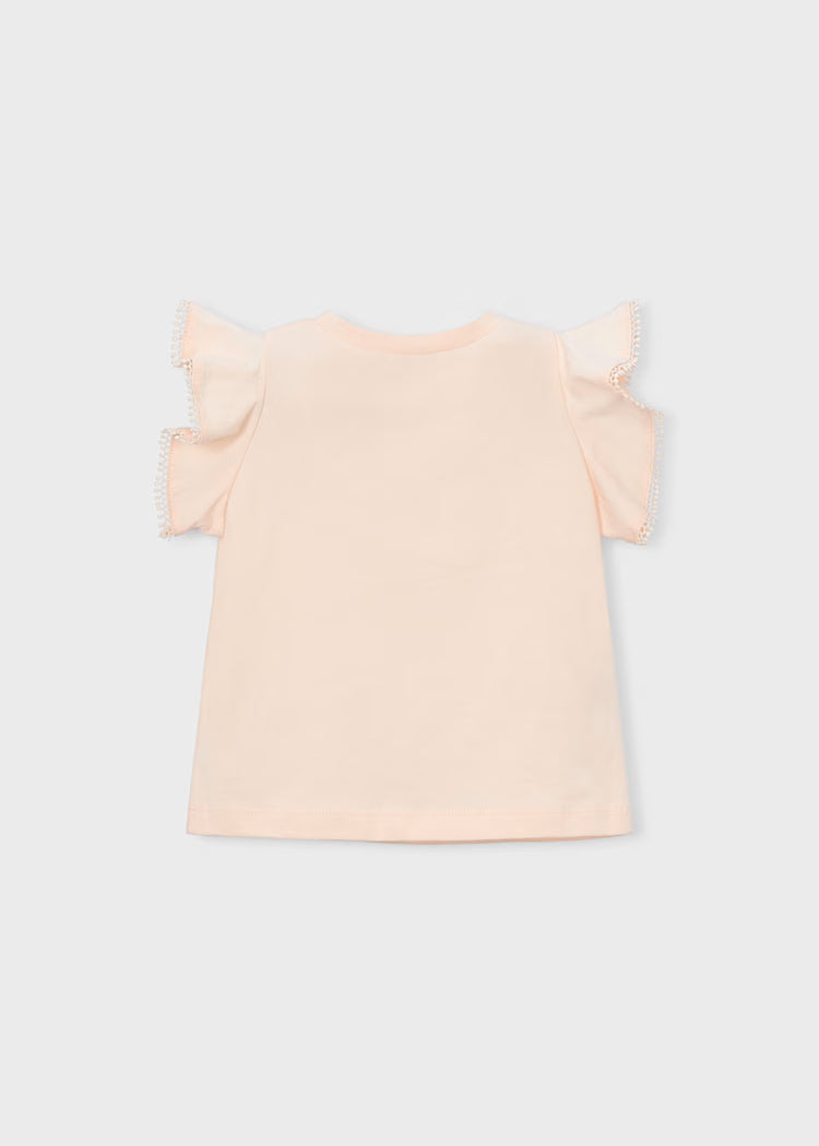 MAYORAL RUFFLED T SHIRT - SALMON