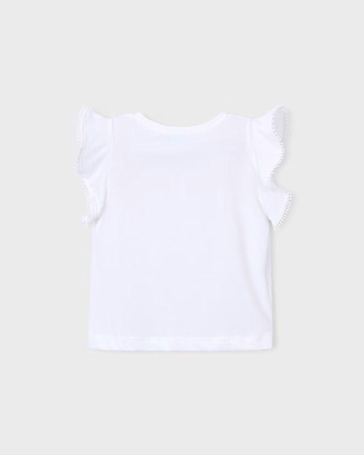 MAYORAL RUFFLED T SHIRT - WHITE