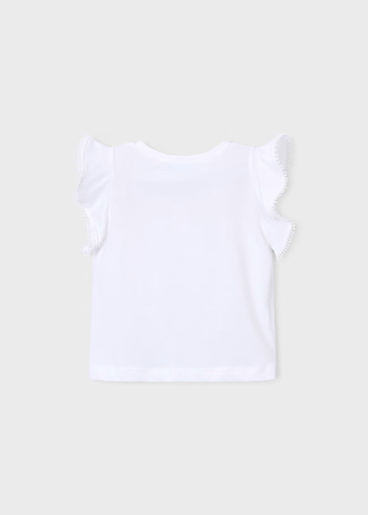 MAYORAL RUFFLED T SHIRT - WHITE
