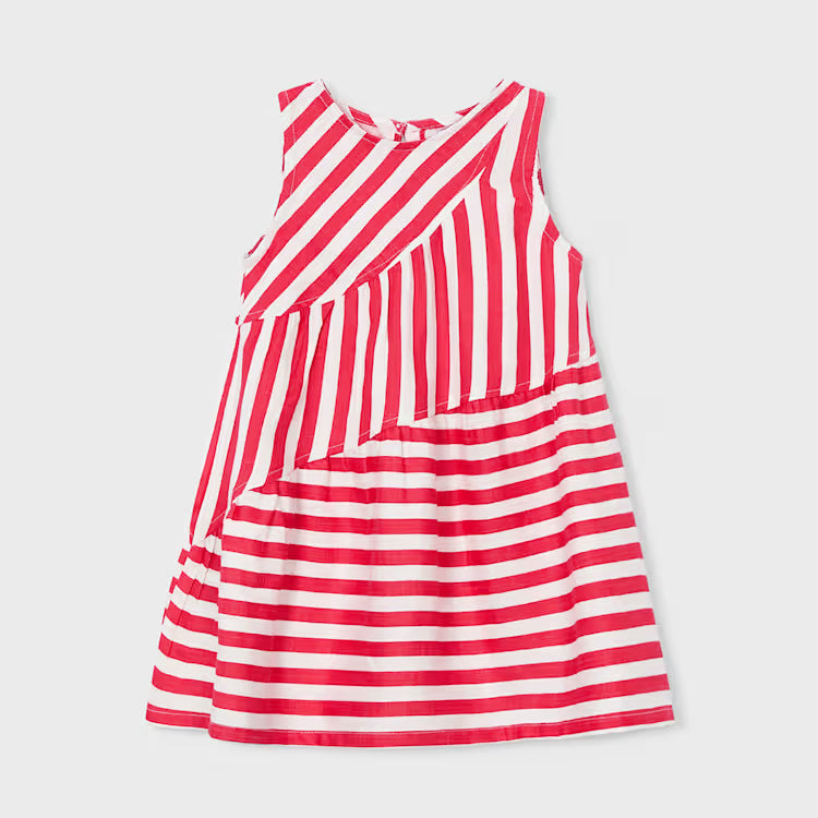 MAYORAL STRIPED DRESS - PERSIMMON