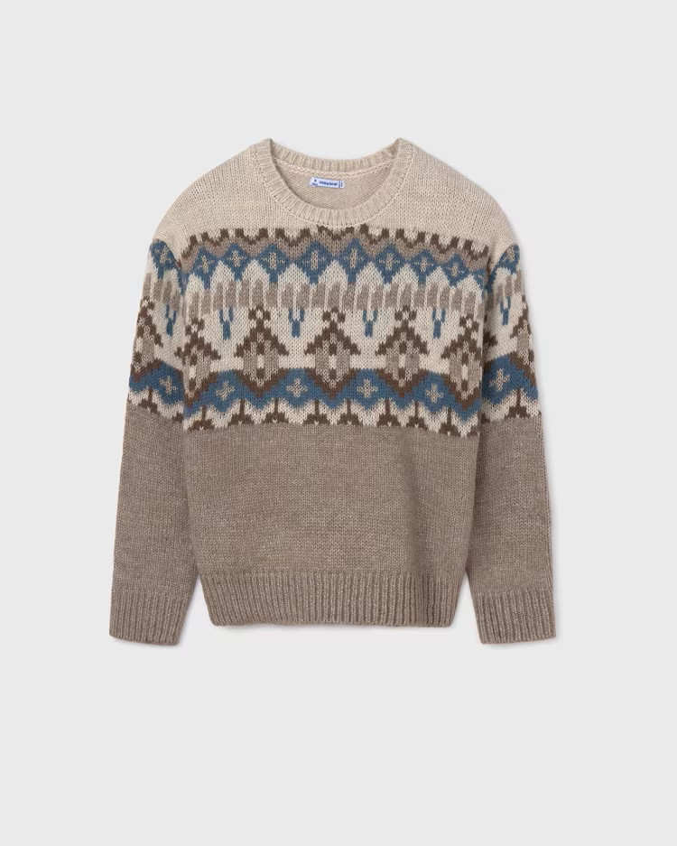 MAYORAL JACQUARD SWEATER - MOLE MELANGE