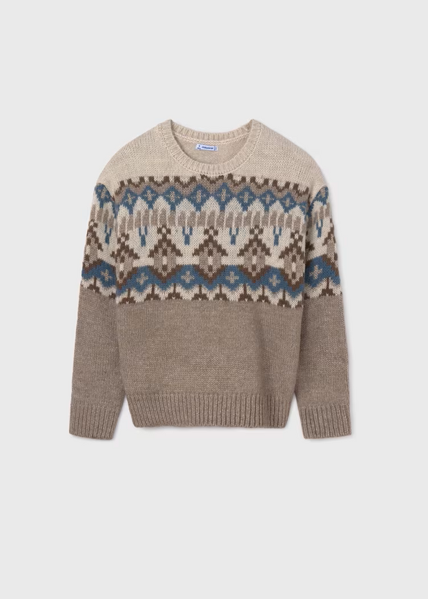 MAYORAL JACQUARD SWEATER - MOLE MELANGE