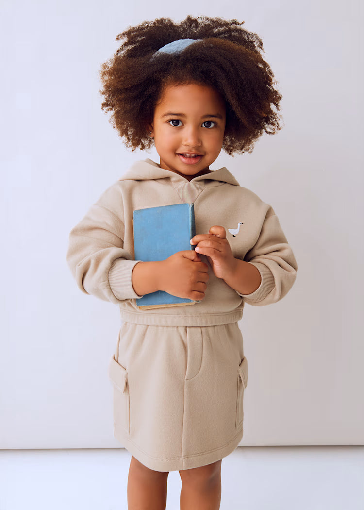 MAYORAL 2PC SWEATSHIRT + CARGO SKIRT - HAZELNUT