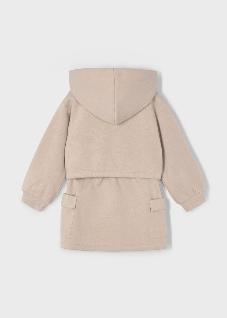 MAYORAL 2PC SWEATSHIRT + CARGO SKIRT - HAZELNUT
