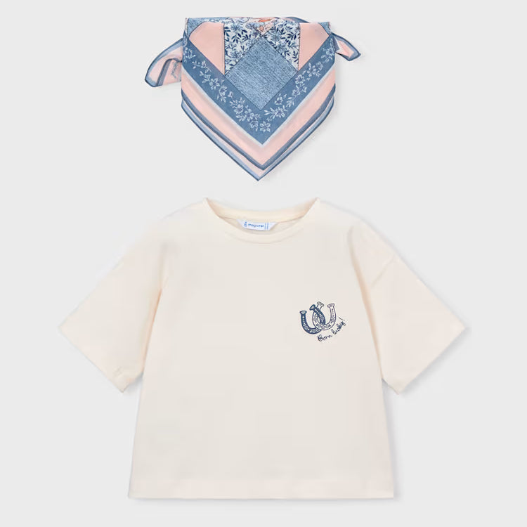 MAYORAL 2PC T SHIRT + BANDANA - SKY