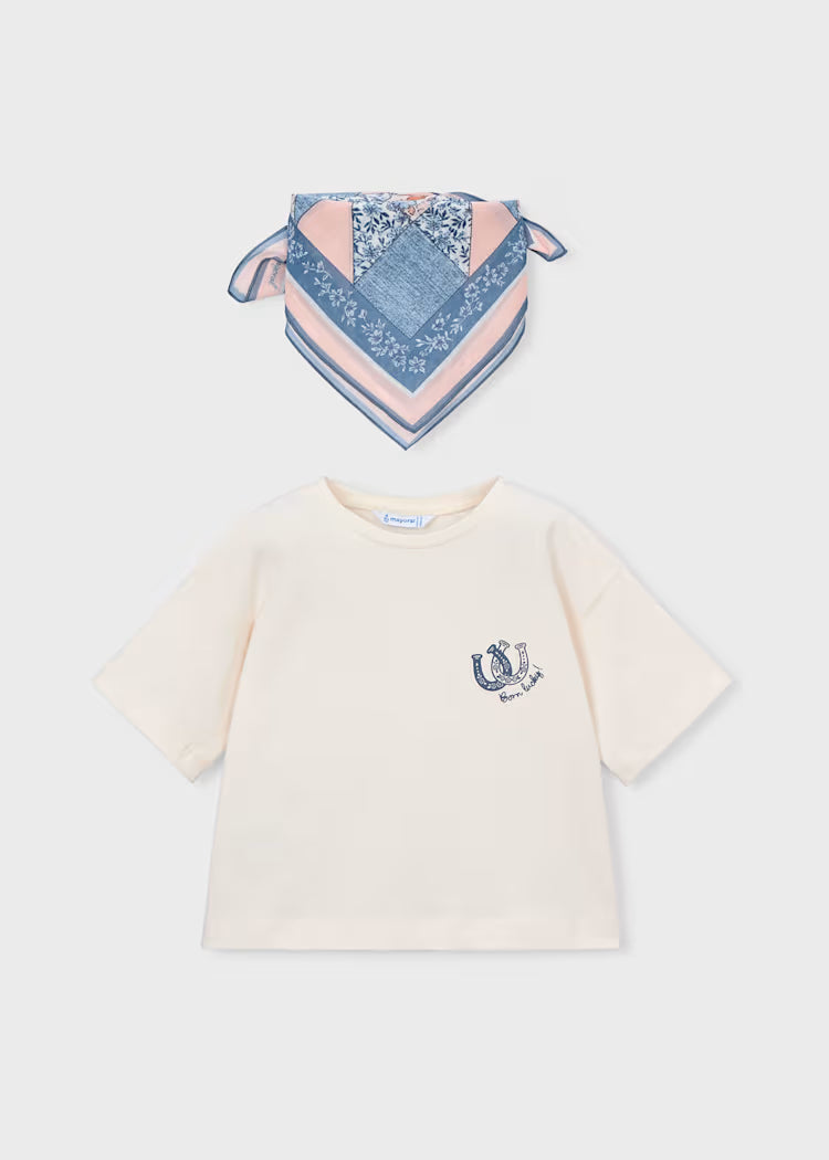 MAYORAL 2PC T SHIRT + BANDANA - SKY
