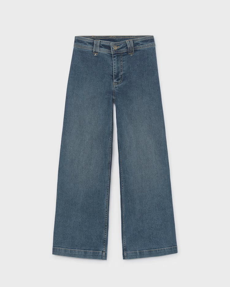MAYORAL WIDE LEG DENIM PANT - MEDIUM WASH