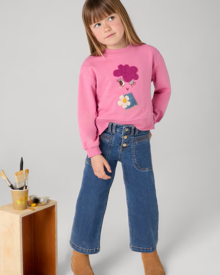 MAYORAL WIDE LEG JEANS - MEDIUM WASH