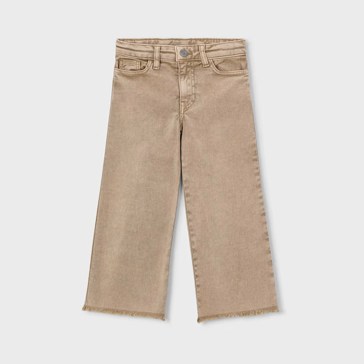 MAYORAL WIDE LEG TWILL PANTS - BEIGE