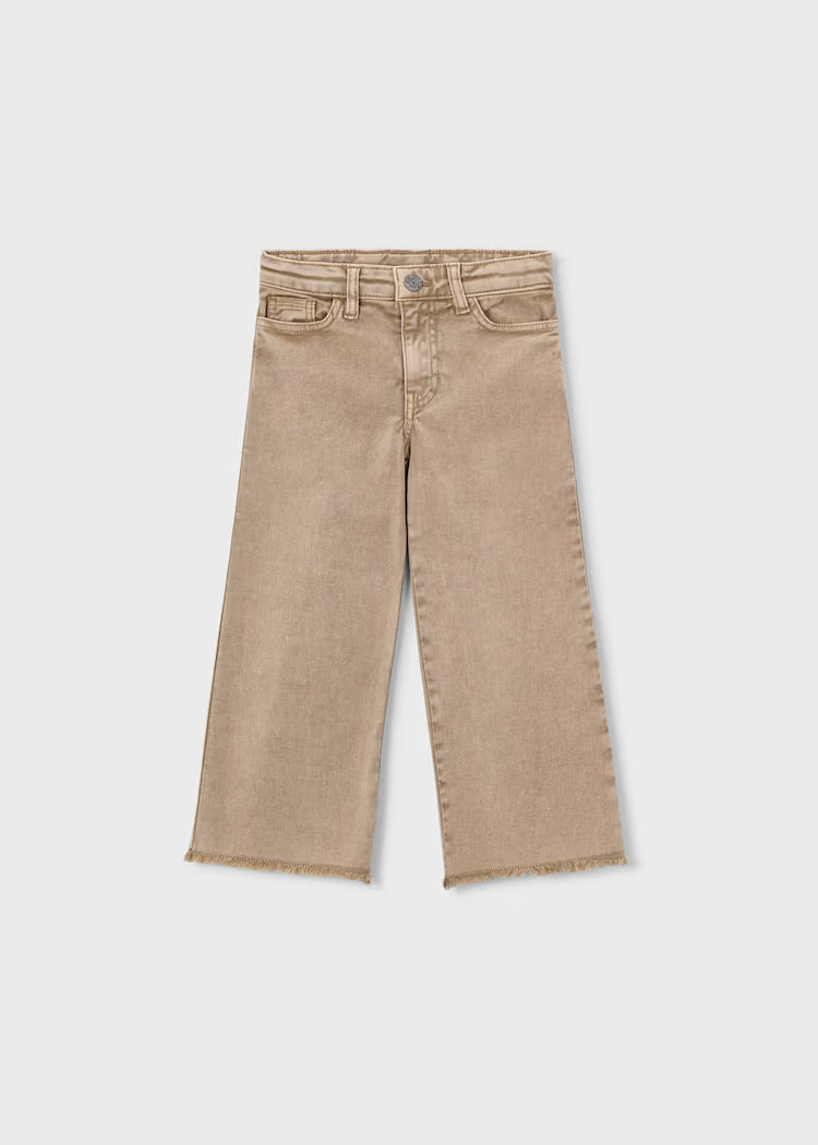 MAYORAL WIDE LEG TWILL PANTS - BEIGE