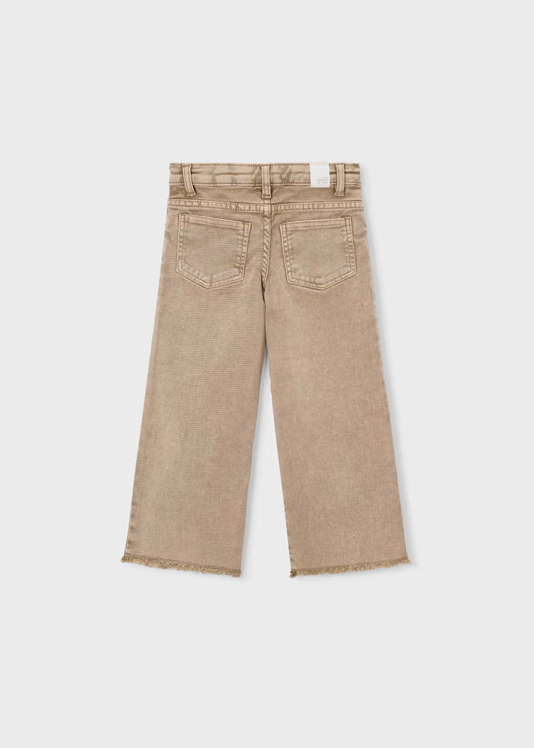 MAYORAL WIDE LEG TWILL PANTS - BEIGE