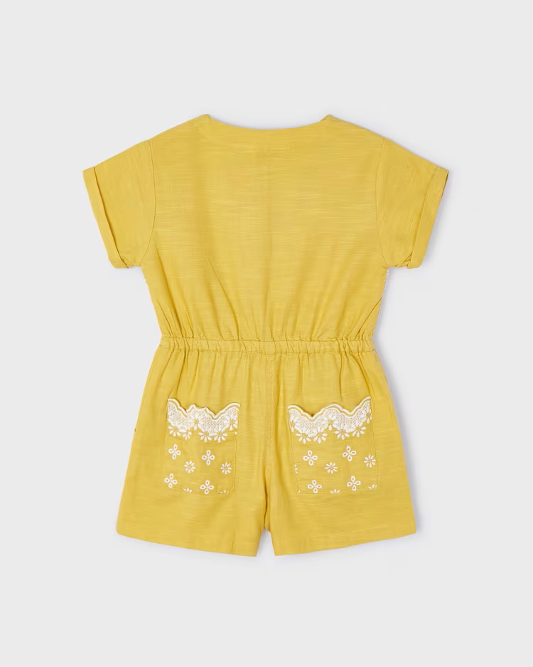 MAYORAL EMBROIDERED JUMPSUIT - HONEY