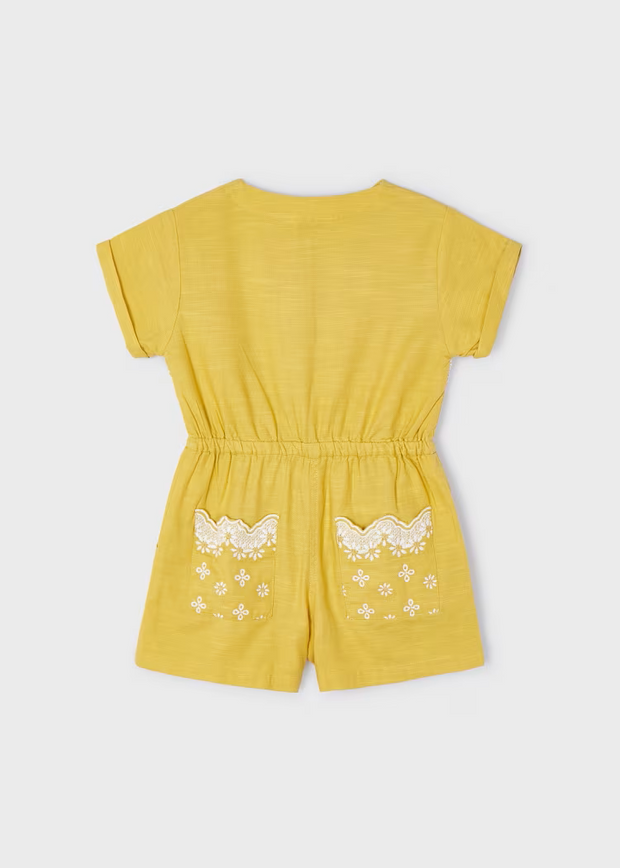 MAYORAL EMBROIDERED JUMPSUIT - HONEY