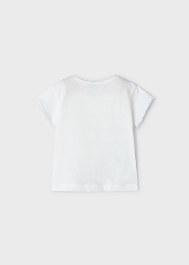 MAYORAL EMBROIDERED SHIRT - OFF WHITE