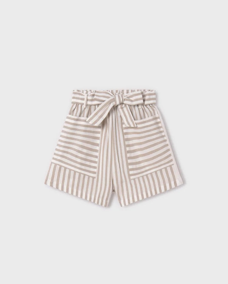 MAYORAL STRIPED SHORTS - BEIGE