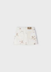 MAYORAL TWILL EMBROIDERED SKIRT - NATURAL