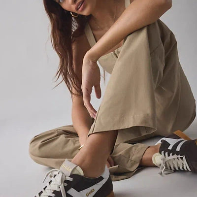 GOLA ELAN TRAINER SNEAKERS - MOCHA. WHITE.