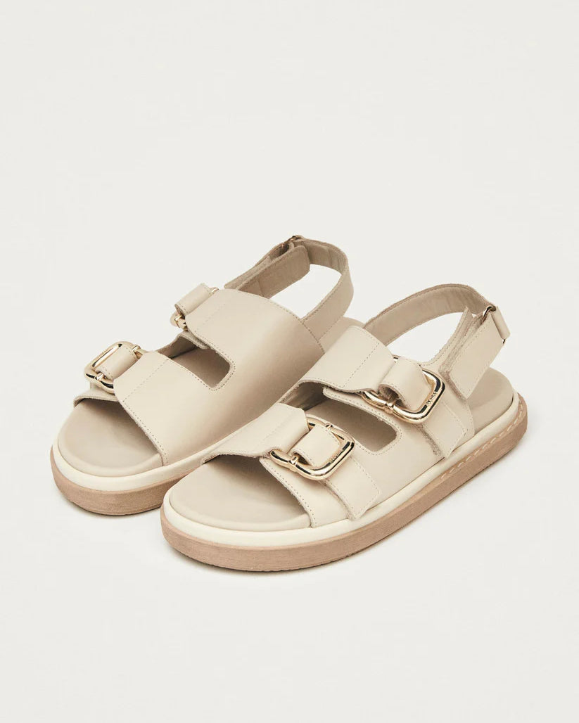 ALOHAS HARPER LEATHER SANDALS - IVORY
