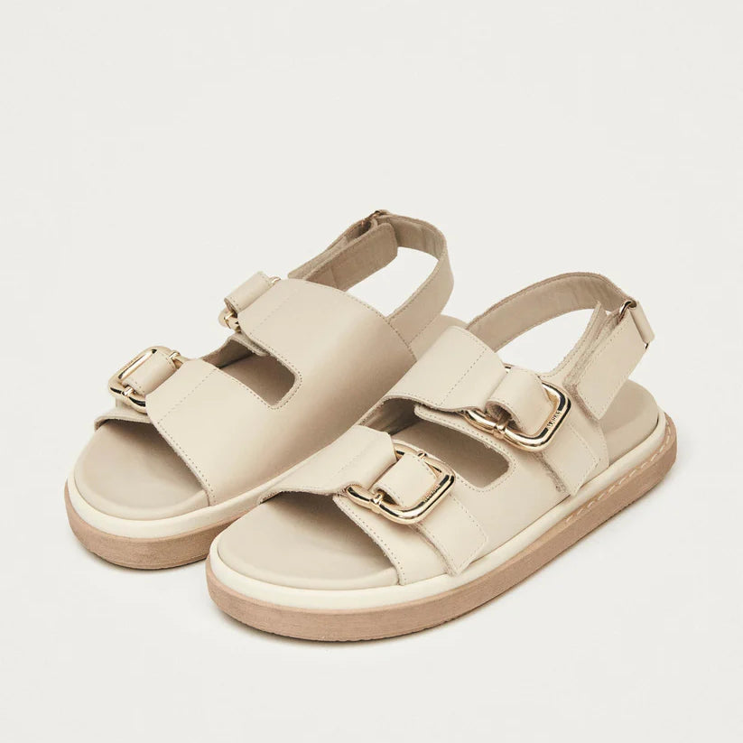 ALOHAS HARPER LEATHER SANDALS - IVORY