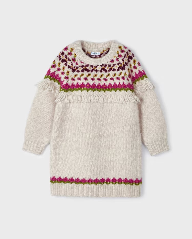 MAYORAL SWEATER DRESS - NATURAL