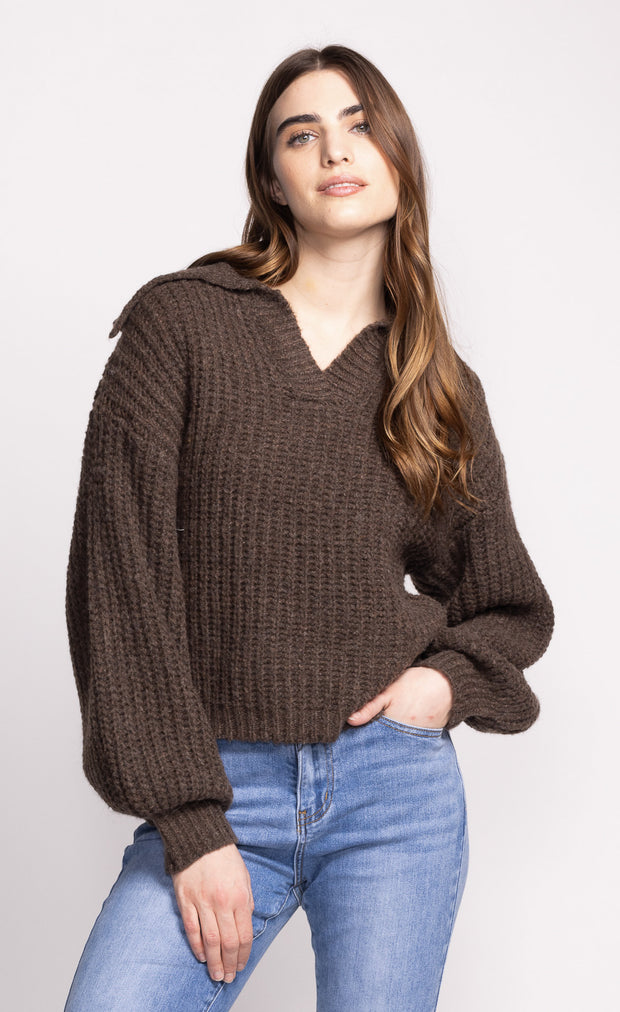 PINK MARTINI SLOANE SWEATER - BROWN